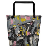 Joachim McMillan Black Grayscale Beach Bag