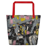 Joachim McMillan Red Grayscale Beach Bag