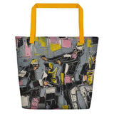 Joachim McMillan Yellow Grayscale Beach Bag